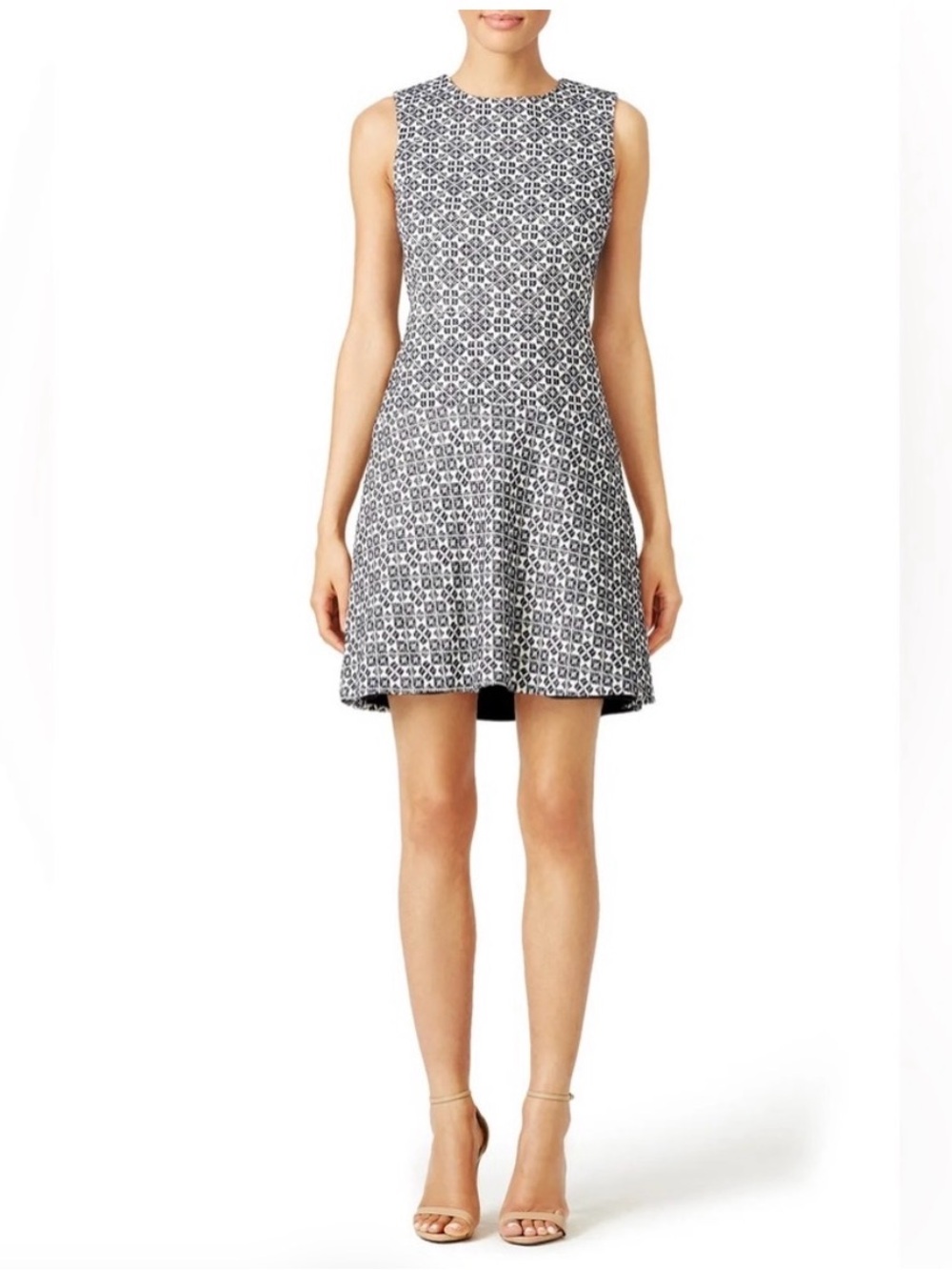 Tory Burch Stenal Hourglass Black and White Geometric Sleeveless Size 8